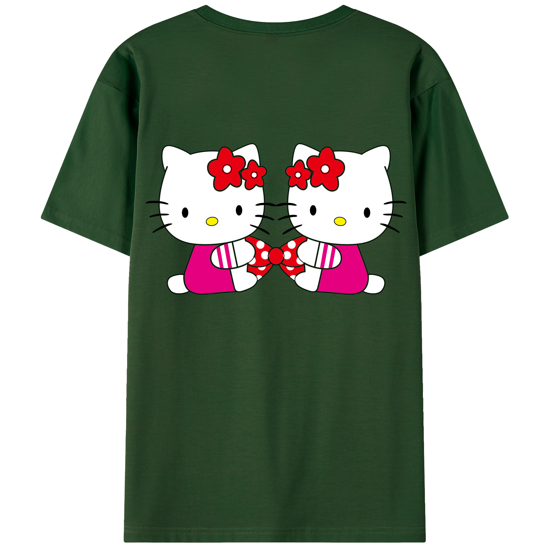 （画像用） Hello Kitty ハローキティ 綿100％半袖Tシャツ（背面プリント）